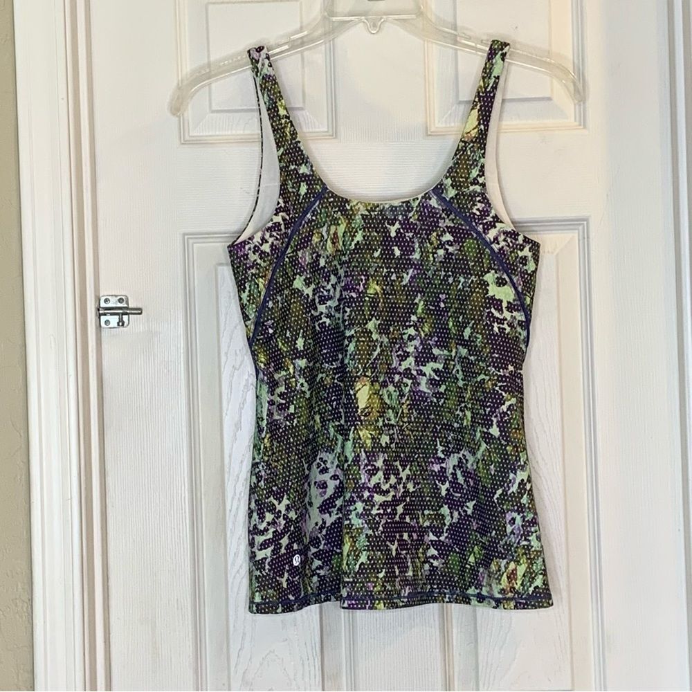 Lululemon Amala Tank Floral Sport White Multicolor Size 10 - Picture 2 of 8